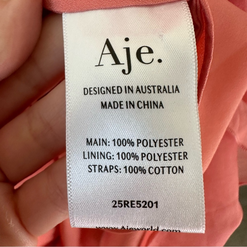AJE PANDOREA LAYERED MINI DRESS WASHED CORAL SZ AU 14, US 10 - Picture 5 of 12
